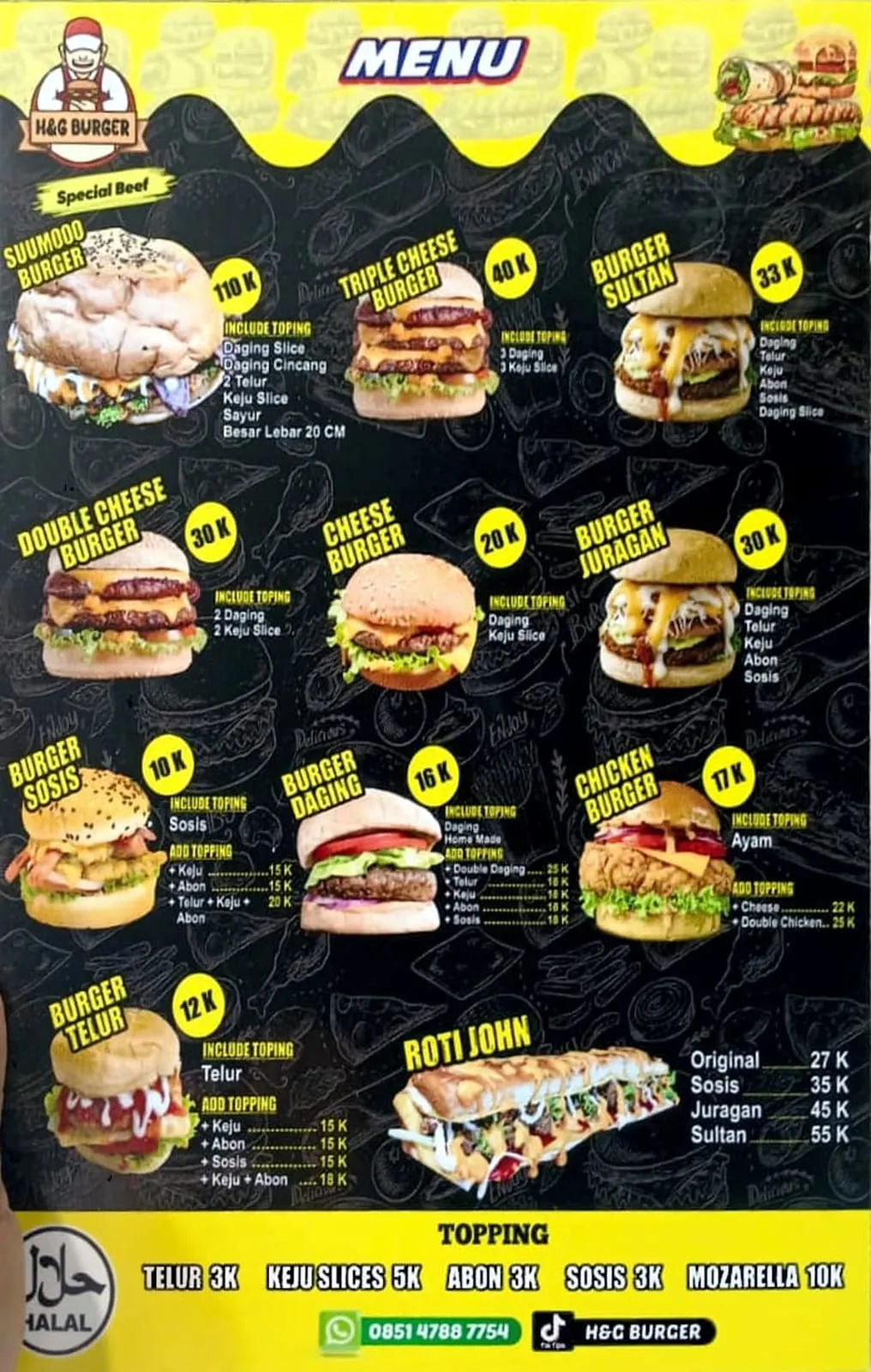 Menu H&G Burger Halaman 1